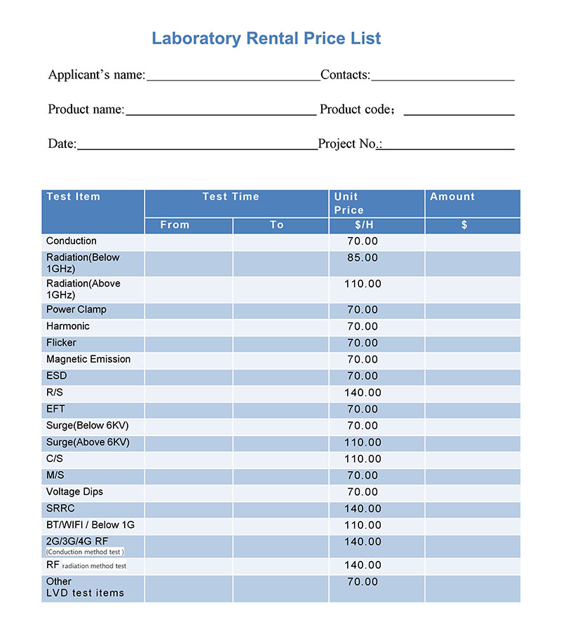 Servicio de alquiler de laboratorio